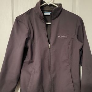 COLUMBIA WOMEN'S SZ M Full Zip Jacket Shell 100% Polyester Gray